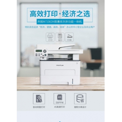 奔图M7106dn桌面多功能一体机